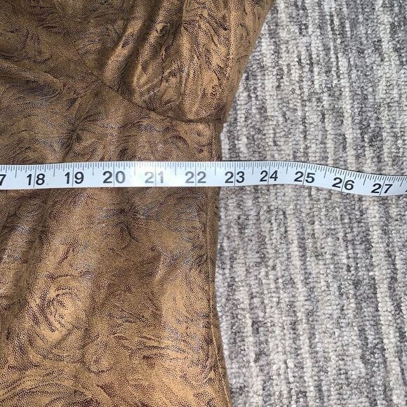 Elementz SZ 1X Women’s Soft Brown Faux Suede Ruffle Full Zip Lined Light Jacket - Picture 4 of 7